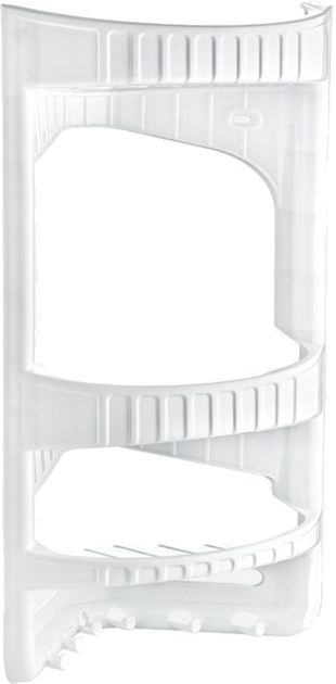 Полка для ванной Дуня угловая (3 полки + крючки) белая Харьков - изображение 1