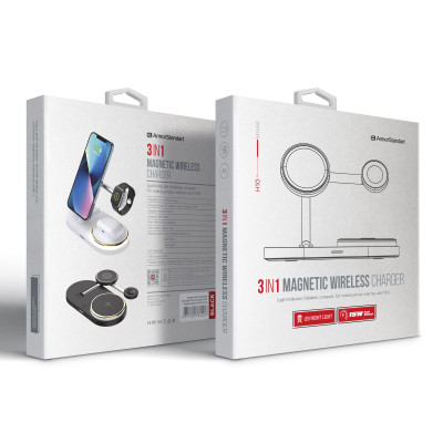 Зарядний пристрій Armorstandart Wireless Charging H102 3 in 1 Magnetic Black (ARM78103) Вінниця - фото 7