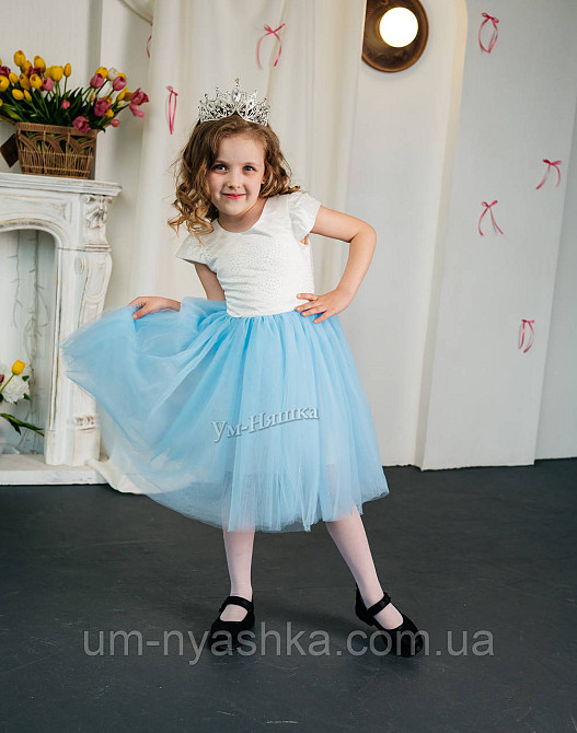 Детское нарядное голубое платье с блестками 104-120 Кривой Рог - изображение 3