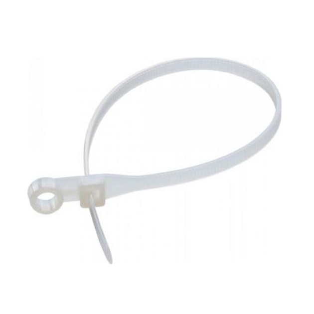 Хомут пластиковый с кольцом 4*150 мм белый, 100 шт. Харьков - изображение 1