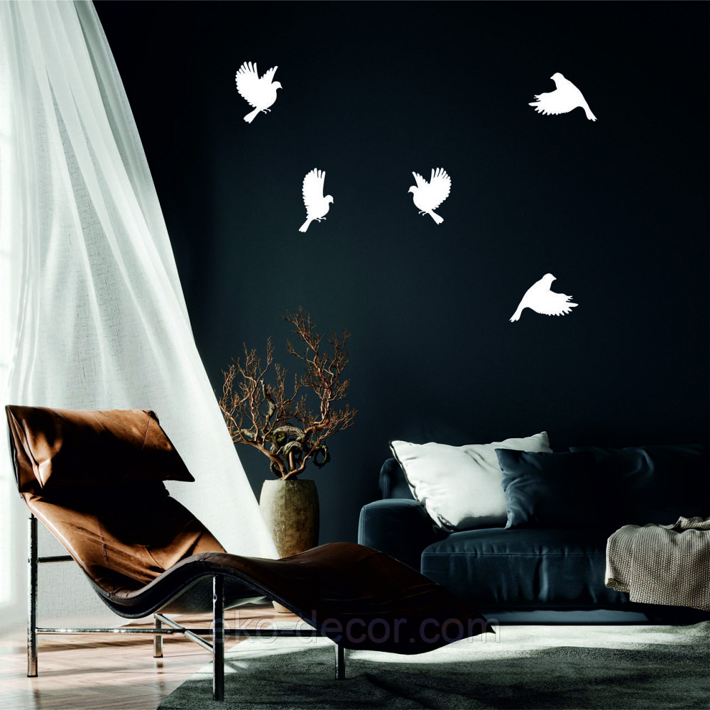 Декоративное настенное Панно «Птичка» Декор на стену(цена за 1шт) 30*21 см, Белый Киев - изображение 1