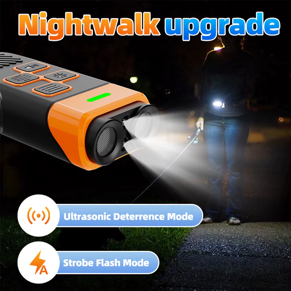 Ультразвуковий відлякувач і тренер собак Ultrasonic K40 з ліхтариком Type-C Чорний з оранжевим Вінниця - фото 8