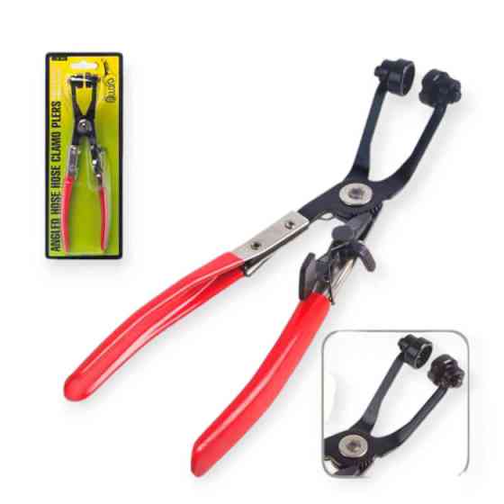 Съёмник хомутов пружинных (патрубков) с фиксатором изогнутый на 45° 212мм Мукачево