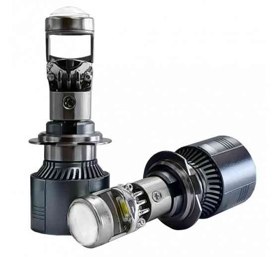 Светодиодные LED лампы H7 с линзой 72W 12000Lm, белый свет 5500K, комплект для автомобильных фар Одесса