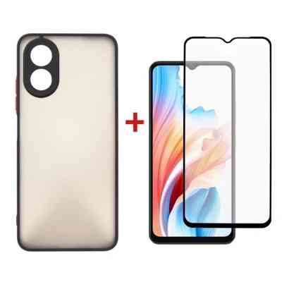 Чехол для мобильного телефона Dengos Kit for OPPO A38 case + glass (Black) (DG-KM-05) Винница