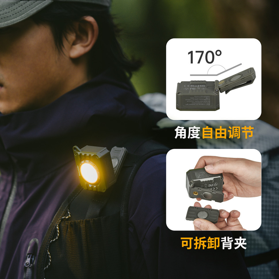 Ліхтар наключний Naturehike CNK2450ZM014, оливковий Київ - фото 11