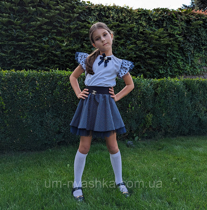 Комплект школьной формы блузка короткий рукав и красивая юбка 116 Кривой Рог - изображение 1
