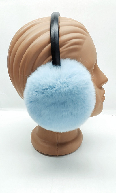 Наушники меховые теплые женские из меха Rex Голубой Харьков - изображение 1