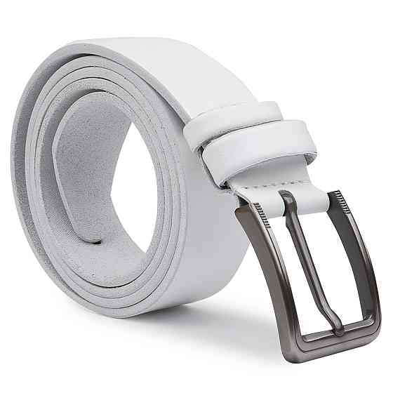 Гладкий стильний чоловічий ремінь Vintage 20718 Білий Київ