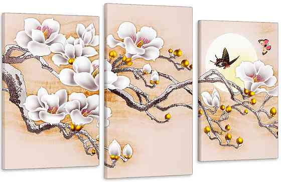 Модульна картина у вітальню/ спальню Магнолія Art-530_3 100x150 см Київ