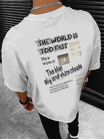 Футболка мужская с принтом  42 Белая 2664090127 Днепр