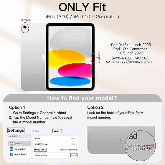 Захисний магнітний чохол-книжка для iPad (A16) 11-го/10-го покоління (2025/2022) A3354 / A3355 / A2696 / A2757 / A2777 Дніпро