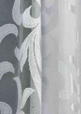 Комплект штор VR-Textil Жаккард Вензель 100х270 2шт и Тюль 300х270 418ш-1147т Белый 71-101/1 Киев