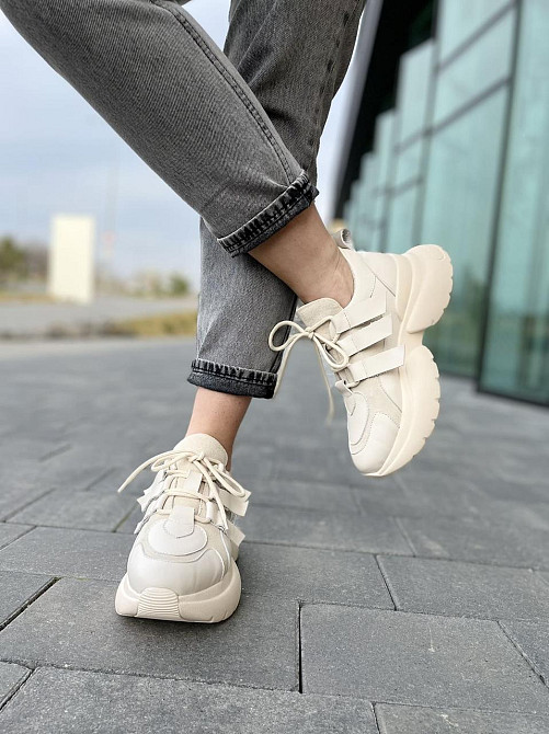 M.KRAFT Кросівки жіночі M.KRAFT 21042 бежеві (весна-осінь, шкіра+замша натуральна) (5012) Коломия - фото 5