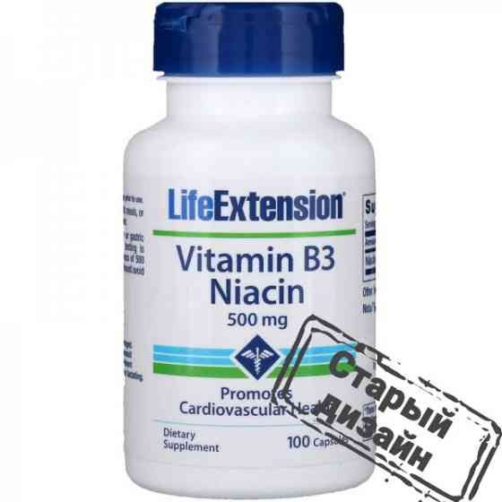 Ніацин Вітамін B3 (Niacin Vitamin B3) 500 мг 100 капсул Київ