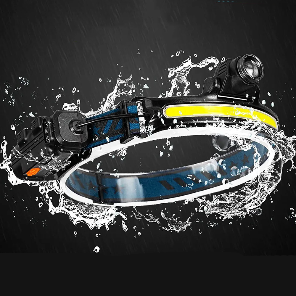 Ліхтарик налобний BL-W678-2-P50+COB,зі зумом та USB SBR Київ - фото 8