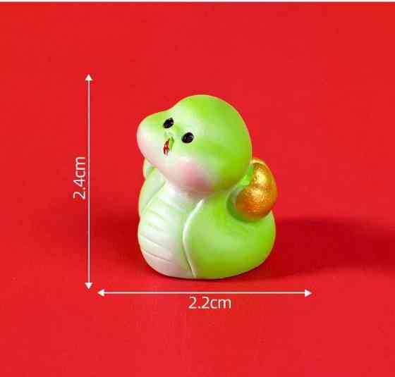 Зелена змія мініатюра 2.4 х 2 см для мінісаду та мікроландшафту No 7 Одеса