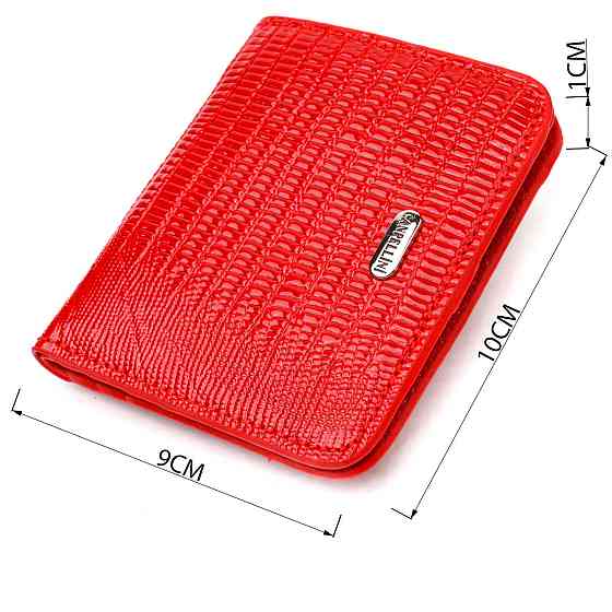 Лакированный женский кошелек небольшого размера из натуральной фактурной кожи CANPELLINI 21800 Красный Киев