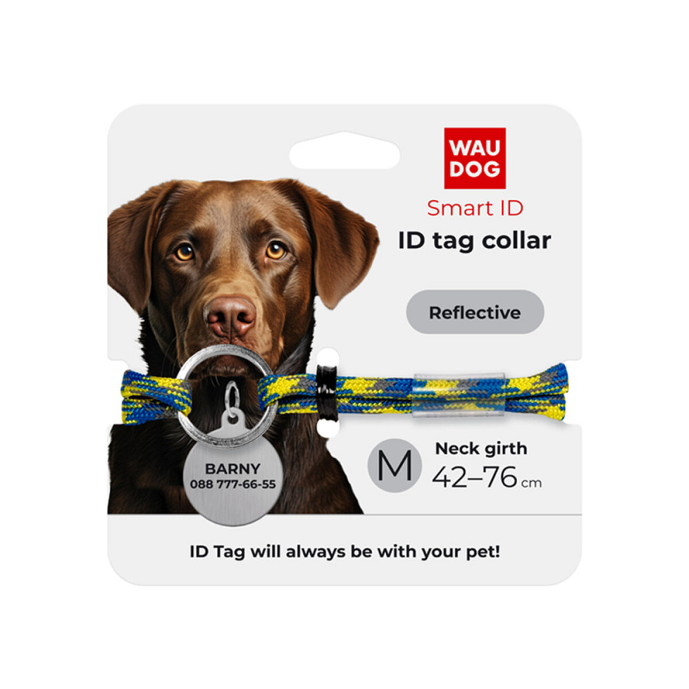 Шнурок для адресника из паракорда WAUDOG Smart ID, светоотражающий, Colors of freedom, размер М, диаметр 4 мм, длина 42-76 см Киев - изображение 2