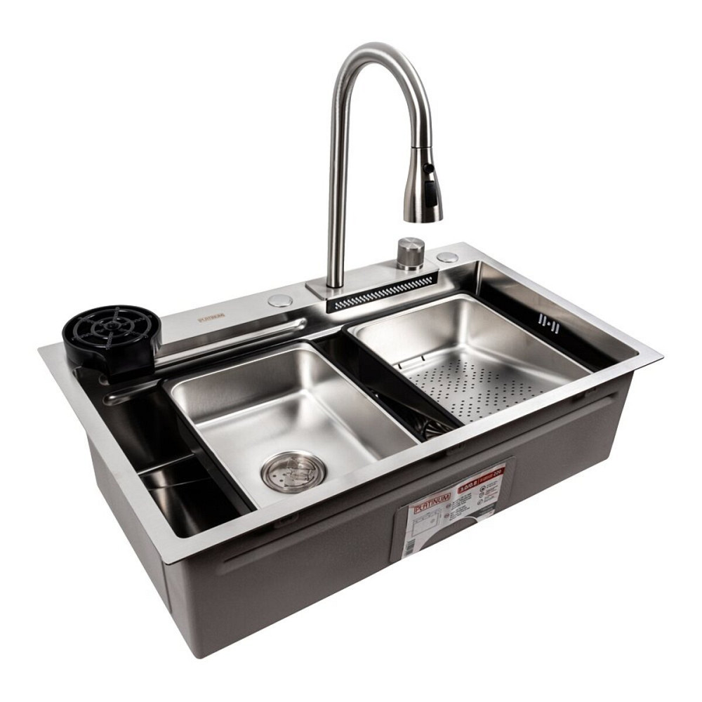 PLATINUM Кухонна мийка нержавійка CM 75*46A Platinum Handmade "Водоспад" Киев - изображение 5