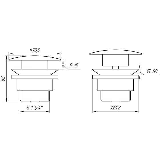 Донний клапан TOPAZ TK-15A-BL (Click-clack) (000020144) Київ