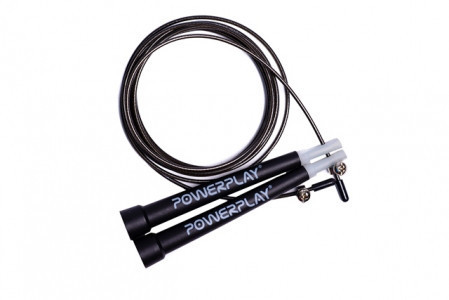 Скакалка швидкісна PowerPlay 4202 Ultra Speed Rope Чорна (2,9m.) Каменское - изображение 3