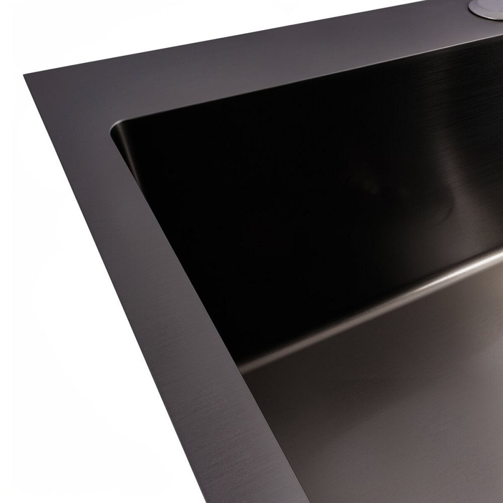 VALESO Кухонна мийка VALESO Handmade PVD 600х450х220 чорна (товщина 3,0/1,5 мм + дозатор в комп Коломия - фото 14