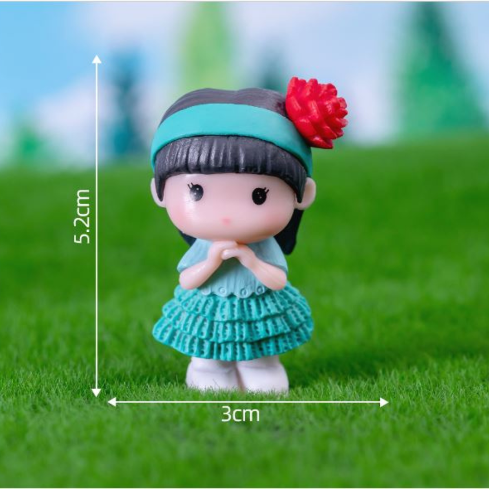 Миниатюрные фигурки детей для моделирования, песочных столов,микроландшафта, флорариума, мини-сада бирюза девочка Одесса - изображение 1