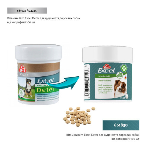 Витамины 8in1 Excel Deter для щенков и взрослых собак от копрофагии 100 шт Киев - изображение 2