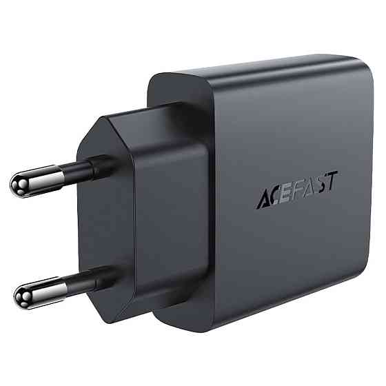 Мережевий зарядний пристрій ACEFAST A69 PD30W GaN (USB-A+USB-C) ultra-thin charger Black Киев