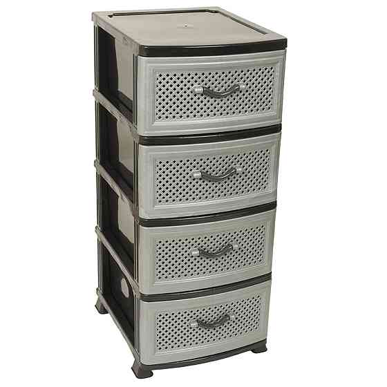 Комод пластиковий Efe Plastics 4 ящики 90х46х38, сітка, сірий. Ефе пластик.. Одеса