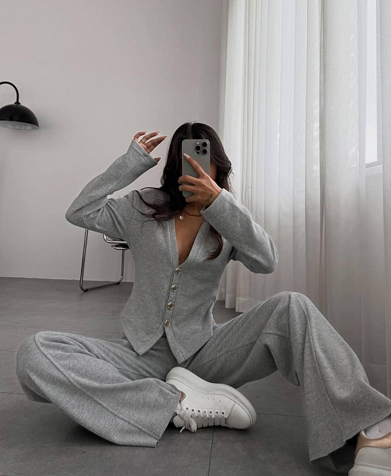 Женский стильный костюм из мягкой ангоры Серый, 42/44 Одесса - изображение 2