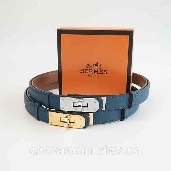 Женский кожаный ремень синий с пряжкой (280-1) Киев