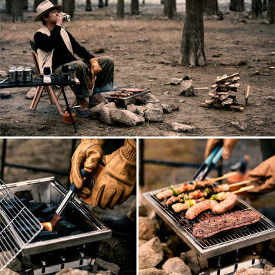 Гриль-барбекю Naturehike Mini Picnic BBQ Grill NH20CJ006 Сталь (6927595767672) Вінниця - фото 7