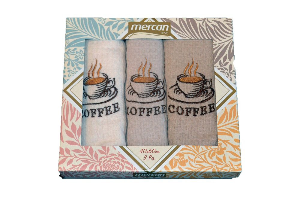 Набор из трёх кухонных вафельных полтенец. 45х60 см 100% Хлопок, Турция. Одесса - изображение 1
