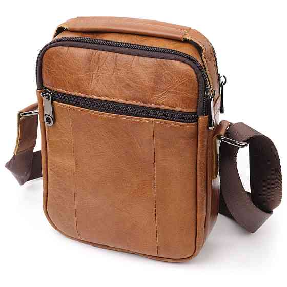 Сумка мужская Vintage 20827 кожаная Светло-коричневый Киев