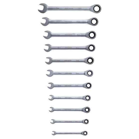 Sigma Ключи рожково-накидные трещоточные 11шт (8-17, 19мм) CrV SIGMA (6010531) Київ