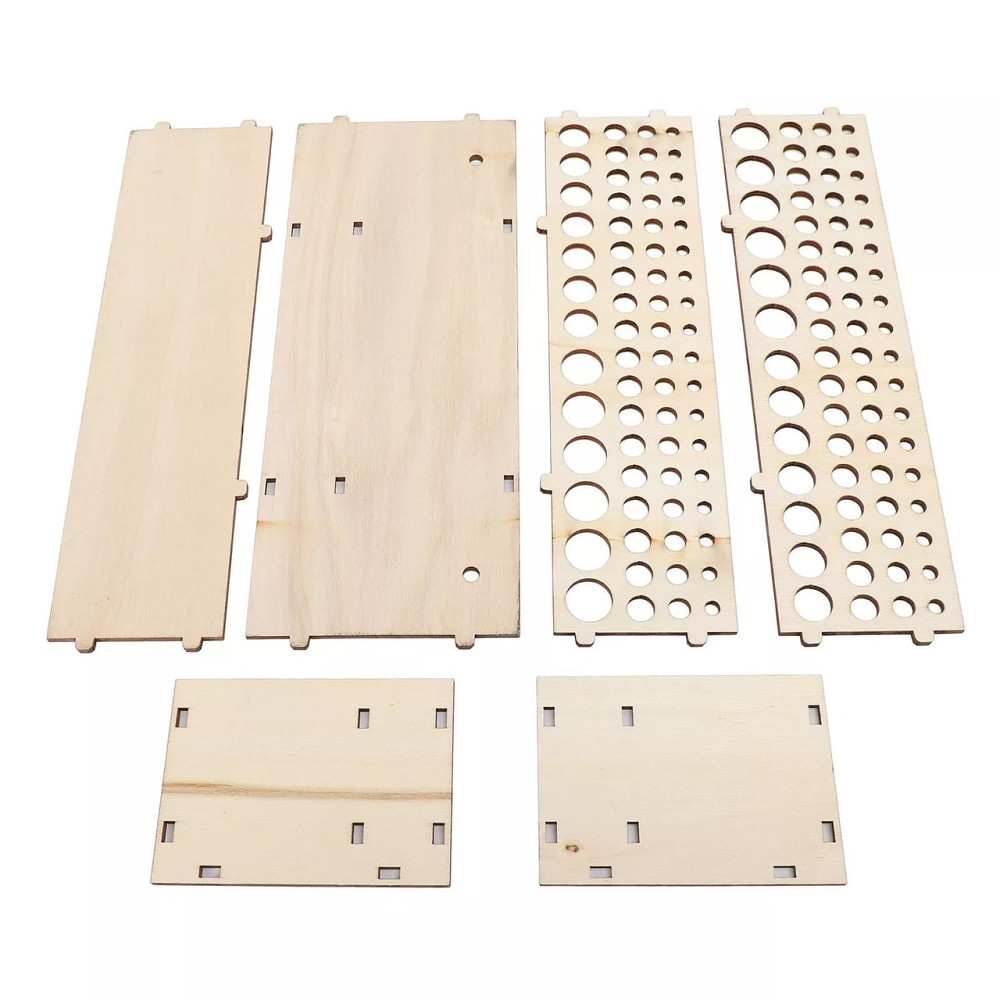 Тримач дерев'яний для пензлів, ручок, олівців. настільний, настінний органайзер для пензлів, 67 отворів Кам'янець-Подільський - фото 8