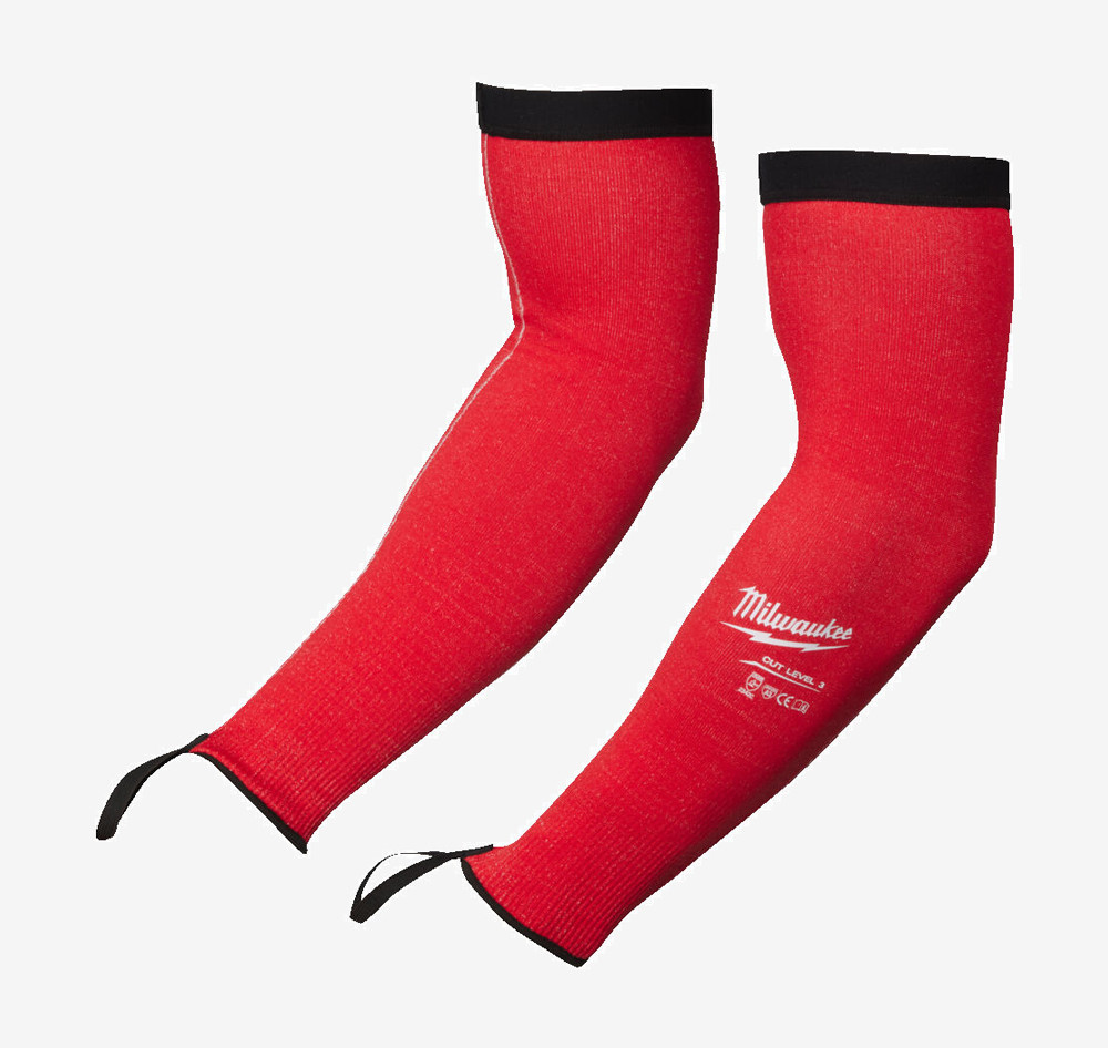 Нарукавник красный MILWAUKEE с сопротивлением порезам 3/C уровня, 45см Одесса - изображение 1