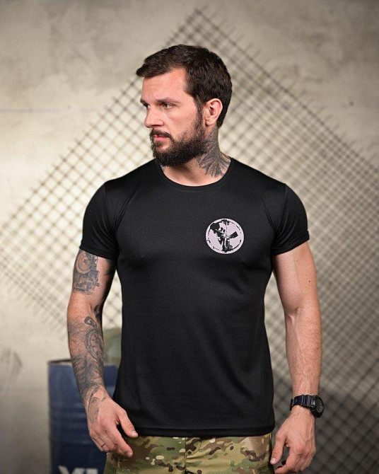 Тактическая потоотводящая футболка Покровськ black ПП4679 Одесса - изображение 2