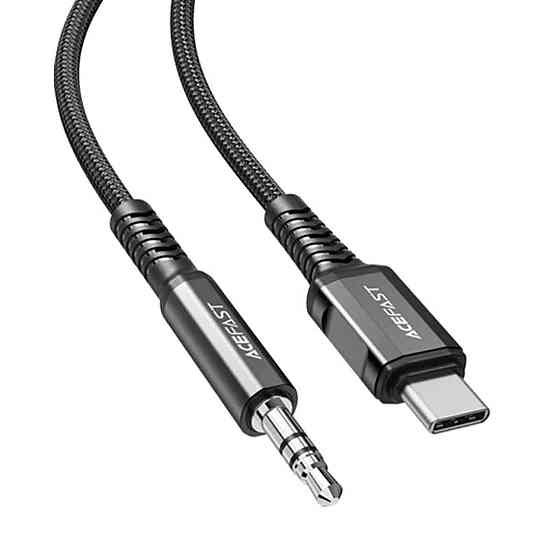 Кабель ACEFAST C1-08 USB-C to 3.5mm aluminum alloy audio cable Black Киев