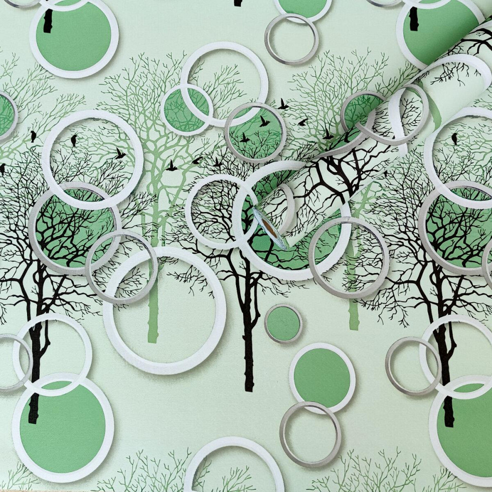 Пленка на самоклейке на бумажной основе 0,45х10м х 0,07мм Чёрные и зелёные деревья SW-00002440 Киев - изображение 2