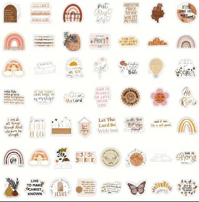 Набір наліпок з мотиваційними цитатами та бохо-дизайном, 50 шт Київ - фото 2