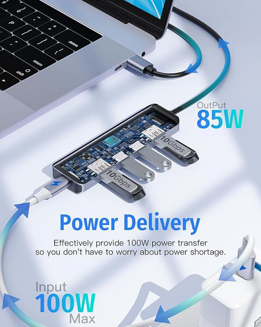 Концентратор Type-C FORIDA (Super Speed 10Gbps) Луцьк - фото 2