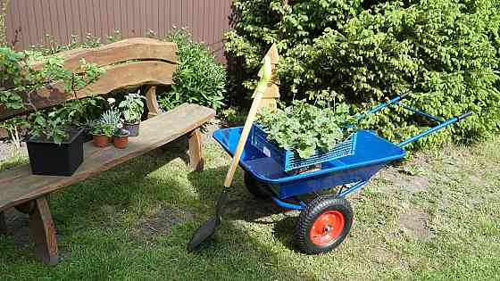 Тачка садовая Garden joys Синий 110/200л Тачка для перевозки мусора Тачка для перевозки песка Тачка для груза Киев