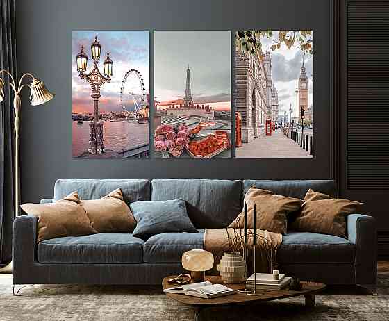 Модульна картина у вітальню/ спальню  Естетика міст    ART-014_3A 100х150 см Київ