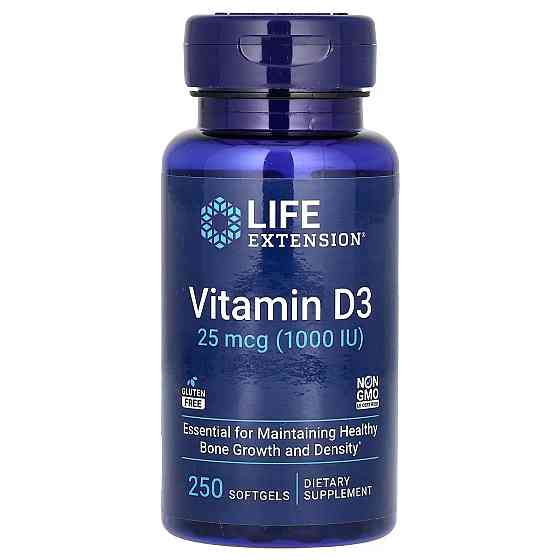 Витамин D3 Life Extension Vitamin D3 1000 IU 250 Softgels Луцк