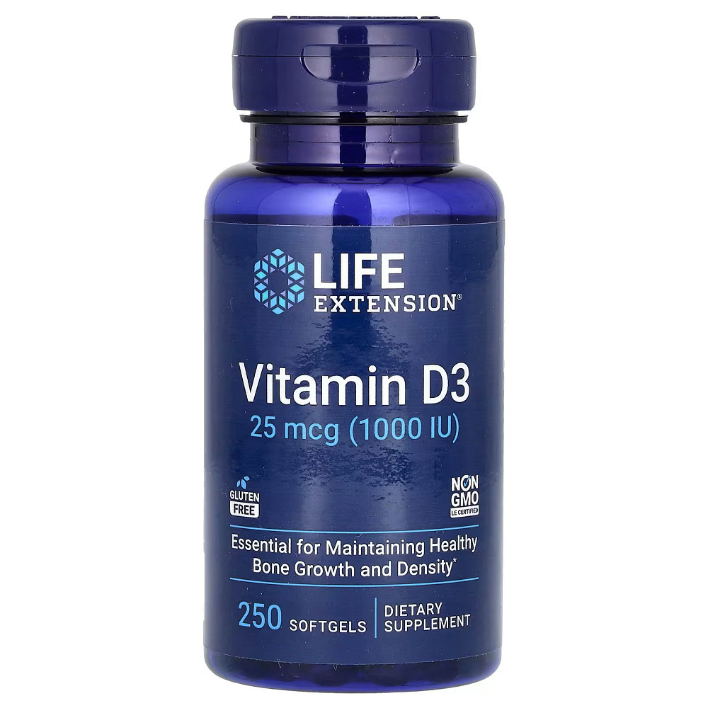 Витамин D3 Life Extension Vitamin D3 1000 IU 250 Softgels Луцк - изображение 1