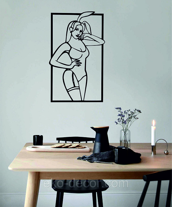 Декоративное настенное Панно «Плей-бой» Декор на стену 110-68 см, Черный Киев - изображение 8