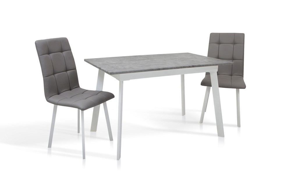 Стіл Етна 120(+40)*75 білий метал/мрамор світл Киев - изображение 1